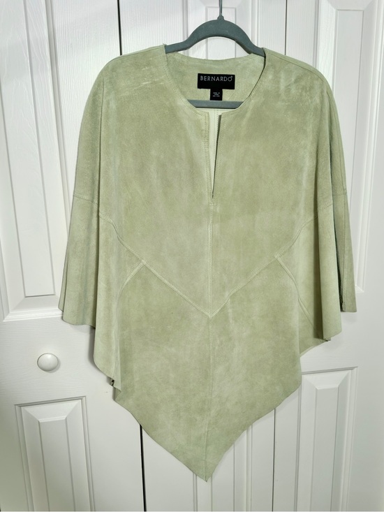 Bernardo Tops - Bernardo Light Sage Suede Poncho Tunic